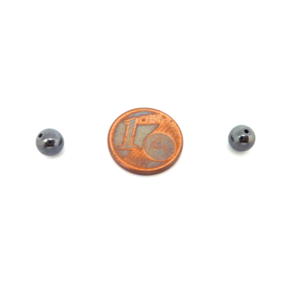 R-15 Perles Hématite Ronde, Boule Lisse 6mm - Photo n°2