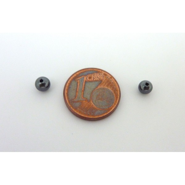 R-40 Perles Hématite Ronde, Boule Lisse 4mm - Photo n°2
