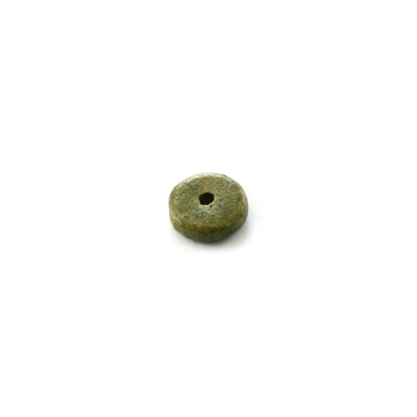 Rondelle céramique 6,5x2,2 mm vert olive mat x10 - Photo n°1