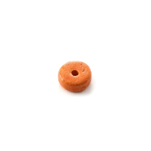 Rondelle céramique 6,5x2,2 mm orange mat x10 - Photo n°1