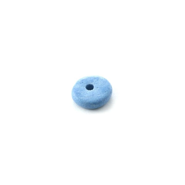 Rondelle céramique 6,5x2,2 mm bleu mat x10 - Photo n°1