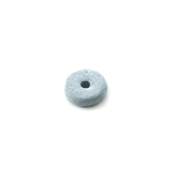 Rondelle céramique 6,5x2,2 mm gris bleu mat x10 - Photo n°1
