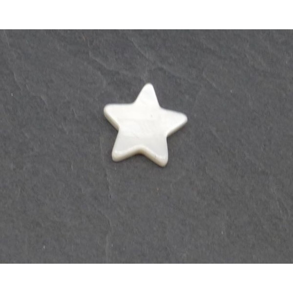 R-6 Perles Étoile En Nacre 10mm De Couleur Blanc Cassé Ivoire Nacré - Photo n°4