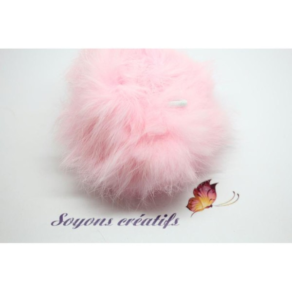 Magnifique Pompon Angora 8Cm - Rose- Sc0080835- Couture - Bijoux - Photo n°1