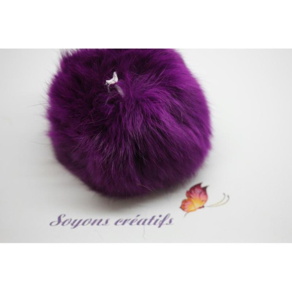 Magnifique Pompon Angora 8Cm - Violet- Sc0080828- Couture - Bijoux - Photo n°1