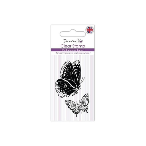 Tampon transparent clear stamp scrapbooking Dovecraft PAPILLON - Photo n°1