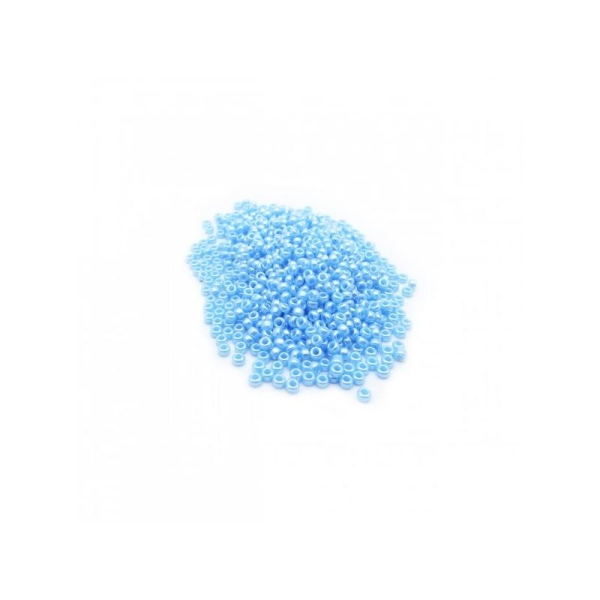 Perles miyuki rocaille 11/0 bleu aqua opaque lustre ref 433 par 10g - Photo n°1