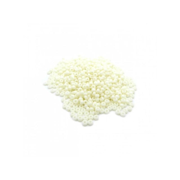 Perles miyuki rocaille 11/0 crème opaque ref 491 par 10g - Photo n°1