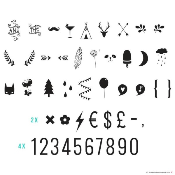 Set de Chiffres et Symboles 85 signes pour Lightbox - Photo n°1