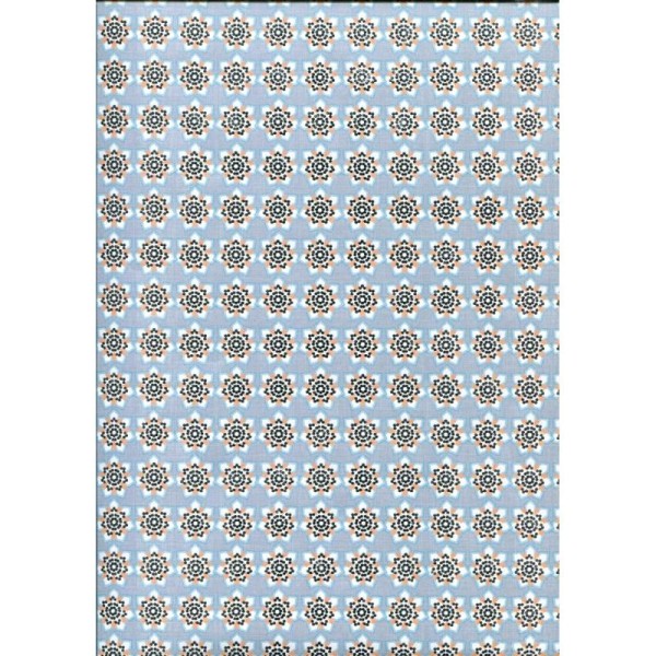 Mandala bleu et argent, papier fantaisie - Photo n°1