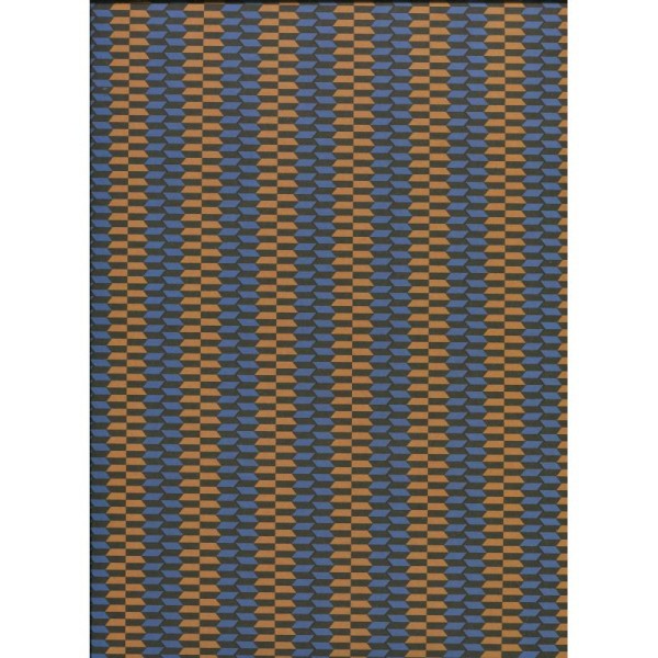 Graphique 3 zigzag orange et bleu, papier fantaisie - Photo n°1