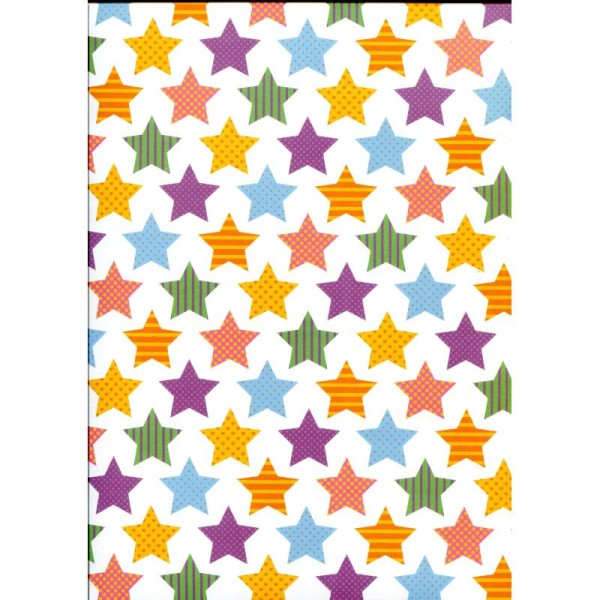 Grandes étoiles de couleur, papier fantaisie - Photo n°1