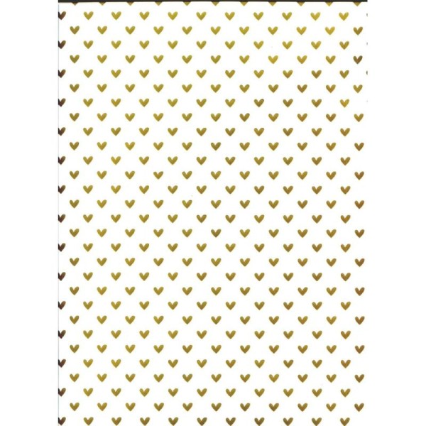 Petits  cœurs dorés fond blanc, papier mariage - Photo n°1