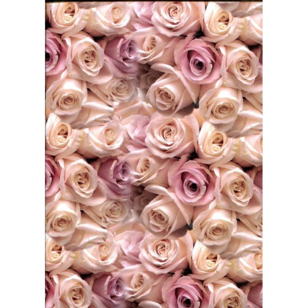 Rose rose, papier fantaisie italien - Photo n°1