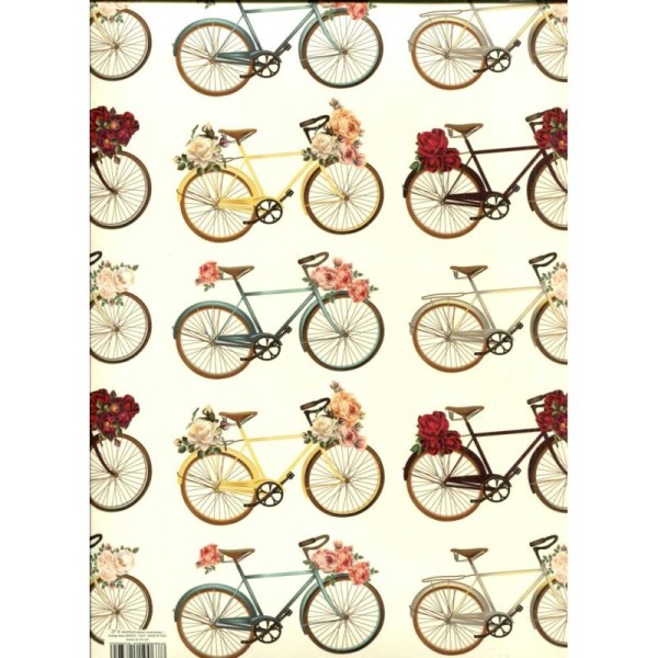 Vélo fleuri, papier fantaisie italien - Photo n°1