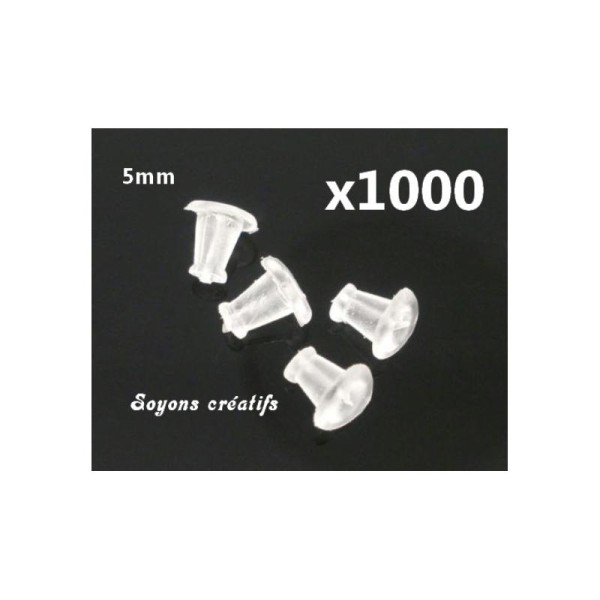 1000 Embouts Plastiques Pour Boucles D'Oreilles 5Mm - Photo n°1