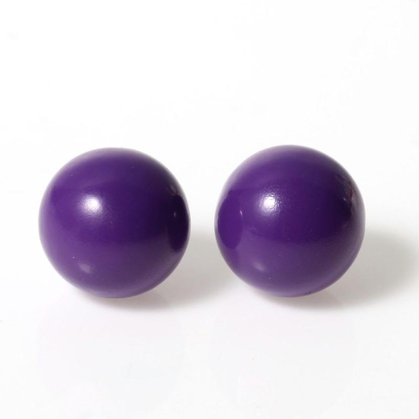 2 Perles Bola Sonore 16Mm Sans Trous Prune -Sc75850- Création Bijoux- - Photo n°1