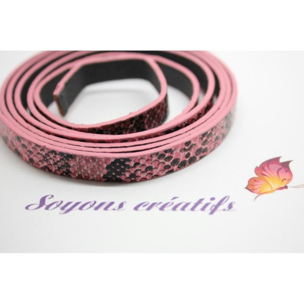 20Cm De Lanière Motif Serpent 10Mm Rose- Création Bijoux - - Photo n°1