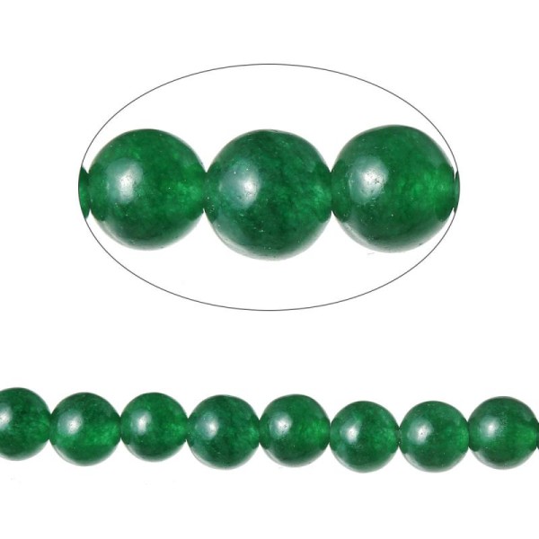 90 Perles Agate Ronde Vert 4Mm -Sc71593- - Photo n°1