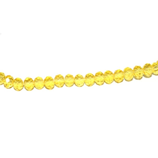 Perle à facettes rondes aplaties 3x4 mm jaune transparent x10 - Photo n°1