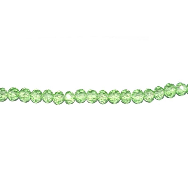 Perle à facettes rondes aplaties 3x4 mm vert clair transparent x10 - Photo n°1