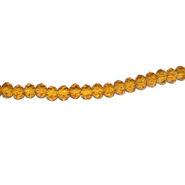 Perle à facettes rondes aplaties 3x4 mm doré transparent x10 - Photo n°1