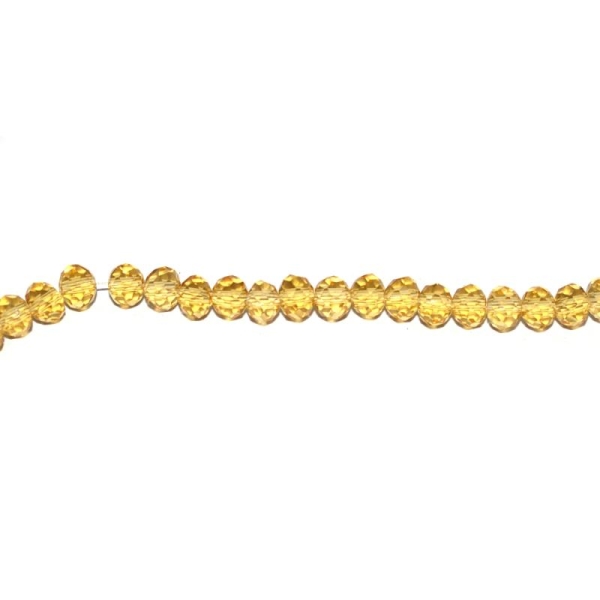 Perle à facettes rondes aplaties 3x4 mm vieux jaune transparent x10 - Photo n°1