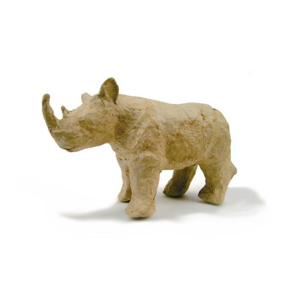 Rhinocéros en papier mâché 11 cm - Photo n°1