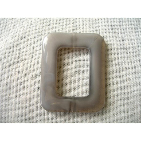 1 Perle résine gris rectangle 40x50mm - Photo n°1