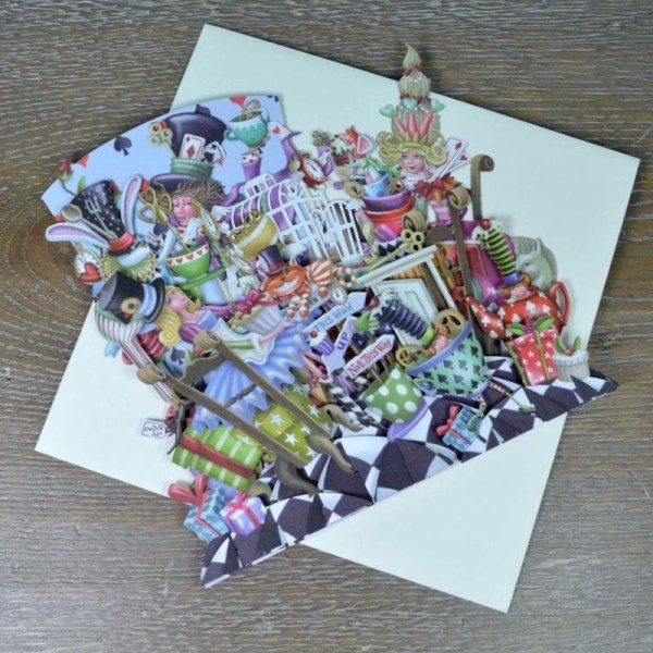 Carte 3D Alice au Pays des Merveilles 16x16 Décor en relief avec enveloppe - Photo n°2