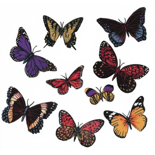 9 Patch Thermocollants en tissu Papillons Appliques à repasser pour scrapbooking ou couture - Photo n°1