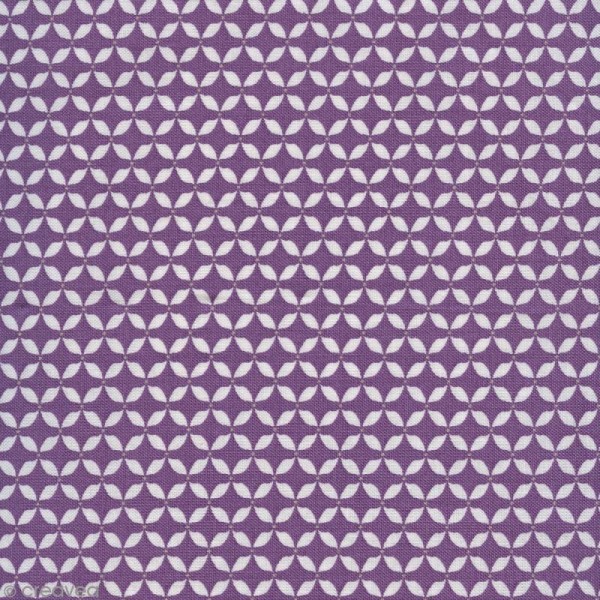 Tissu Gütermann - French cottage - Croisillons Violet - Par 10 cm (sur mesure) - Photo n°1