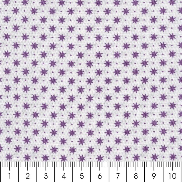Tissu Gütermann - French cottage - Petites étoiles Violet - Par 10 cm (sur mesure) - Photo n°2