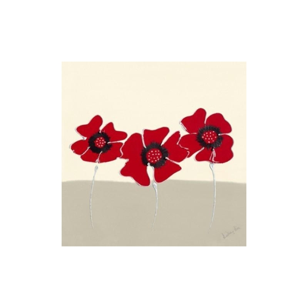 Image 3D - gk3030005 - 30x30 - 3 fleurs rouges - Photo n°1
