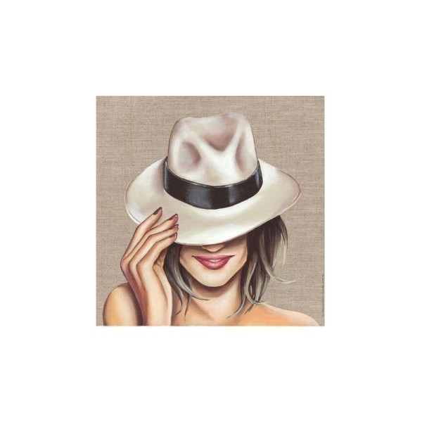 Image 3D - gk3030035 - 30x30 - femme chapeau blanc - Photo n°1