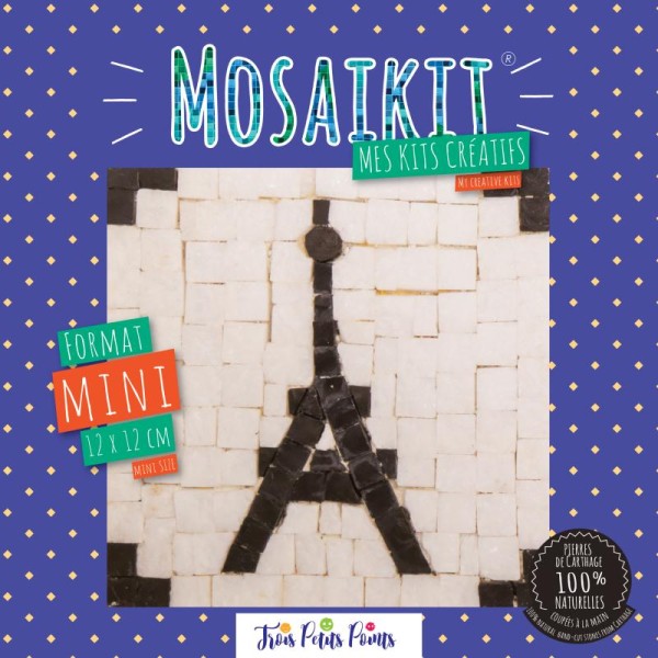 Kit mosaïque mini - Tour Eiffeil - 12 x 12 cm - Photo n°1