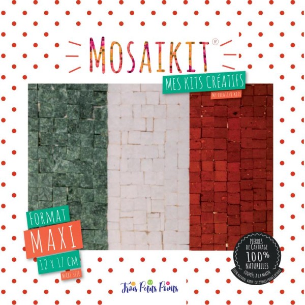 Kit mosaïque maxi - Drapeau Italie - 12 x 17 cm - Photo n°1