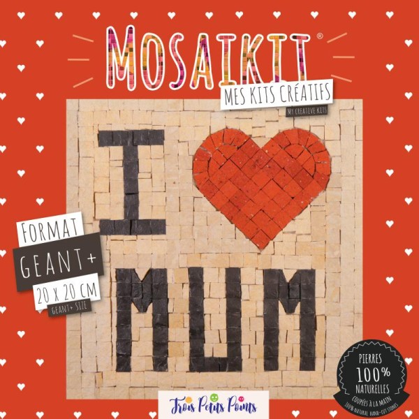 Kit mosaïque géant+ - I love Mum - 20 x 20 cm - Photo n°1