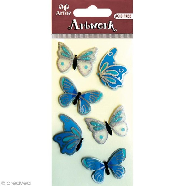 papillons bleu ARTOZ illustration 3d-autocollants 