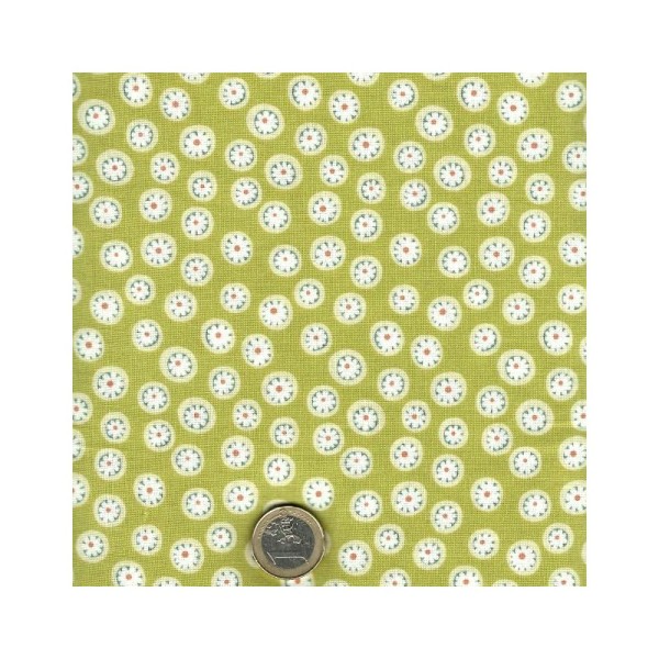 Tissu patchwork fleurette fond vert - To the Zoo Dimensions:par 10 cm - Photo n°1