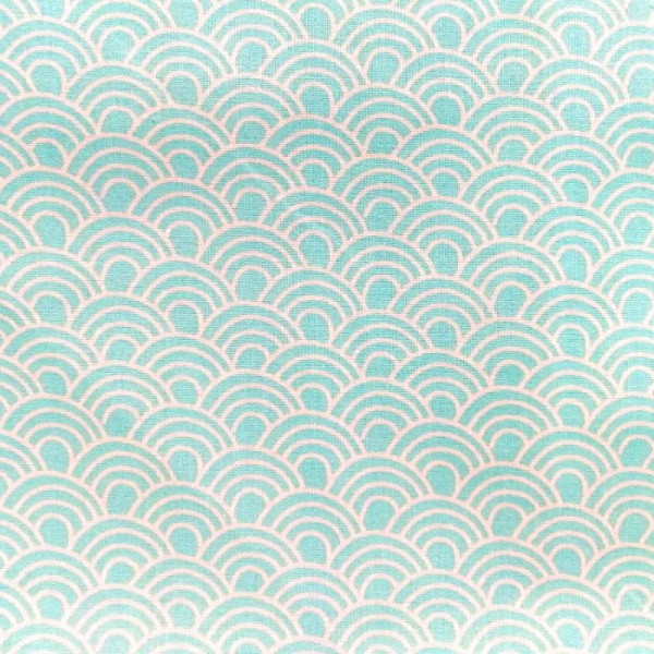 Tissu imprimé arc-en-ciel bleu turquoise - Chicky Tango Dimensions:par 10 cm - Photo n°1