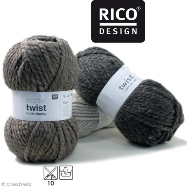 Laine Rico Design - Creative super twist chunky - 100 g - Plusieurs coloris - Photo n°1