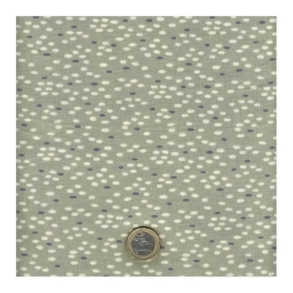Tissu patchwork ovales fond gris galet - To the Zoo Dimensions:par 10 cm - Photo n°1