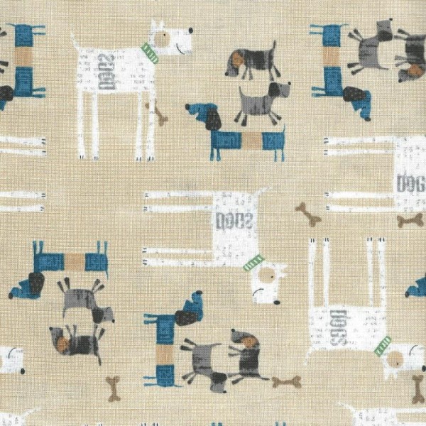 Tissu patchwork petits et grands chiens - My Best Friends Dimensions:par 10 cm - Photo n°1