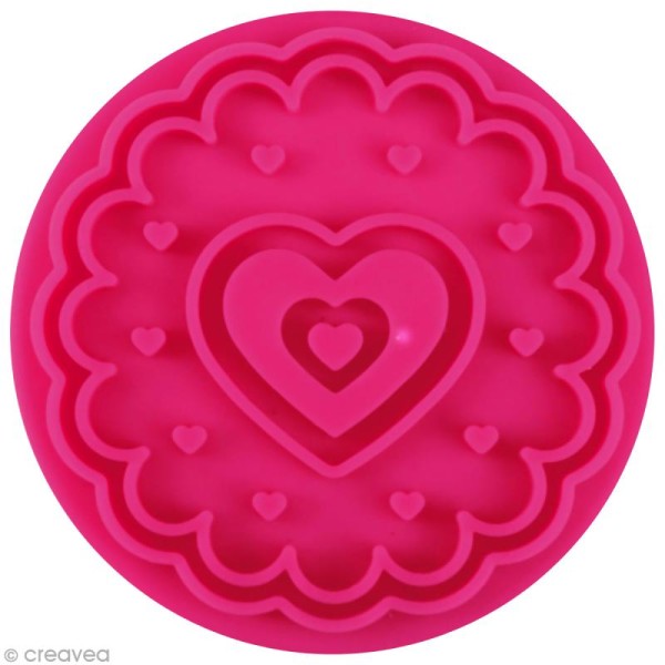 Pastille Coeur pour tampon ScrapCooking - 6,5 cm - Photo n°1