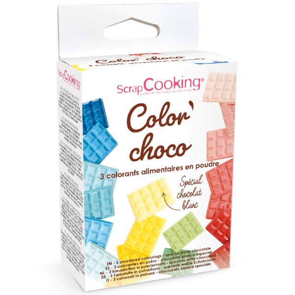 Colorant liposoluble en poudre pour chocolat x 3 Rouge Jaune Bleu - Colorant  alimentaire - Creavea