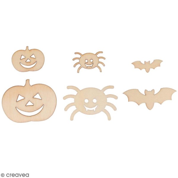 Set de mini silhouettes en bois - Halloween - 2,5 cm - 30 pcs - Photo n°1