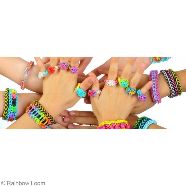 Recharge Rainbow loom 600 élastiques - Rose + 24 fermoirs - Photo n°2