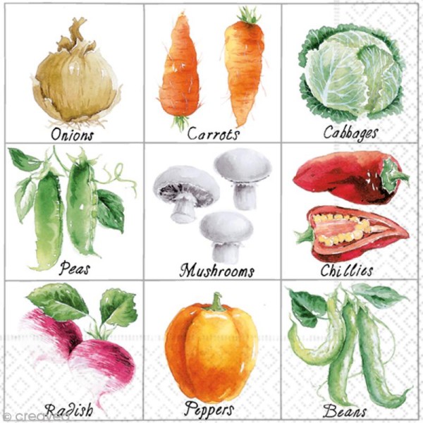 Serviette en papier Nature - Légumes - Photo n°1