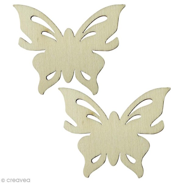 Miniature en bois adhésive 3D - Papillons - 2 pcs - Photo n°1